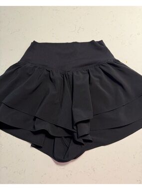 Aerie Black Ruffle Mini Skirt